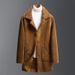 Men's Reversible Shearling Jacket – Slim-Fit Lambskin Coat With Stand Collar (M-4XL, Black/Blue/Coffee)_viptrois.com