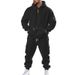 Men's Fleece-Lined Winter Jogger Set With Hoodie - Relaxed Fit Multi-Pocket Workout Outfit For Casual & Outdoor Activities_viptrois.com