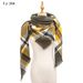 Unisex Bib 48 fine yarn women's shawls wine red plaid square scarf scarf_viptrois.com