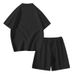 Men's Clothing New Men's Short Sleeved Suit Summer Solid Color Twisted Jacquard Casual Short Sleeved Shorts Suit_viptrois.com
