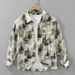 Trendy Printed Long Sleeved Shirt For Men, Fashionable And Versatile, Artistic And Casual Loose Top_viptrois.com