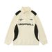 Patchwork Color Block Stand Collar Sweatshirt American Style Trendy Brand Autumn Winter Men's Button Half-Zip Pullover_viptrois.com
