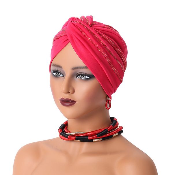 New style air layer cross hot diamond hat Baotou hat Muslim hat ethnic hat_viptrois.com