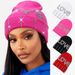 Knitted hat with diamond letters pullover autumn and winter outdoor cycling warm all match monochrome hat hip hop street hat_viptrois.com