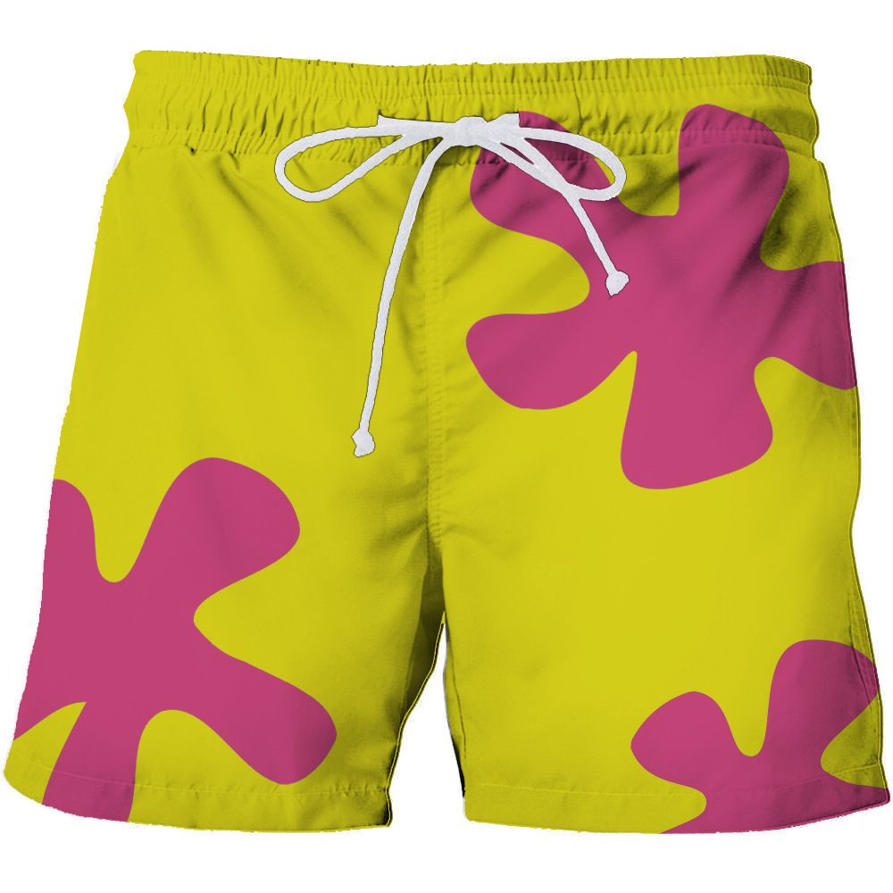 Men's Clothing Patrick Star's Same Style Beach Shorts, 3D Digital Printing, Three Quarter Pants, Men's Shorts, Green Adult_viptrois.com