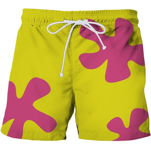Men's Clothing Patrick Star's Same Style Beach Shorts, 3D Digital Printing, Three Quarter Pants, Men's Shorts, Green Adult_viptrois.com