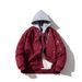 Men's Clothing Autumn And Winter Solid Air Force Pilot Jacket Men's Quilted Jacket Women's Zipper Decoration Hooded Couple Baseball Uniform Trend_viptrois.com