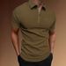 Men's Half-Zip Polo Shirt – Breathable Cotton Blend, Short Sleeve Casual & Sporty Top For Summer_viptrois.com