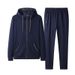 Men's Clothing Autumn hooded sweatshirt suit men's trendy solid color plus fat plus size fat man casual two piece suit fat man sportswear_viptrois.com