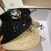 Mountain Camellia Pearl Sunshade For Summer Outing Foldable Ice Silk Empty Top Sweet Glitter Sun Hat_viptrois.com