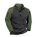 Tactical Fleece Jacket, Men's Fleece Thermal Sweatshirt, Autumn And Winter Double-sided Fleece Pullover, Color-blocking Zipper Jacket_viptrois.com