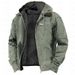 New Solid-color Hooded Cotton Jacket For Casual Men's Wear With Fleece Zipper Pocket Jacket_viptrois.com