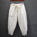 Summer Thin Men's Cotton And Linen Small Leg Casual Loose Ankle Nine Quarter Clean Face Large Crotch Harem Pants,_viptrois.com