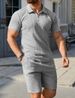 Men's Knitted Short Sleeve Polo & Shorts Set - Summer Sports Casual Outfit With Lapel Collar (2-Piece)_viptrois.com