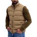 Men's Winter Puffer Vest - Lightweight Quilted Sleeveless Jacket, Stand Collar, Zip Front, Decorative Pockets, Casual Layering Essential_viptrois.com