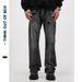 Men's Clothing high street black and gray washed ripped jeans men's straight slim retro casual pants_viptrois.com