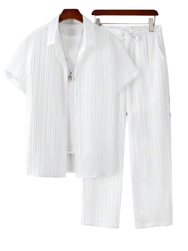 Men's Hawaiian Casual Business Digital Loose-fitting Short-sleeved Pants And Versatile Shirt Set_viptrois.com