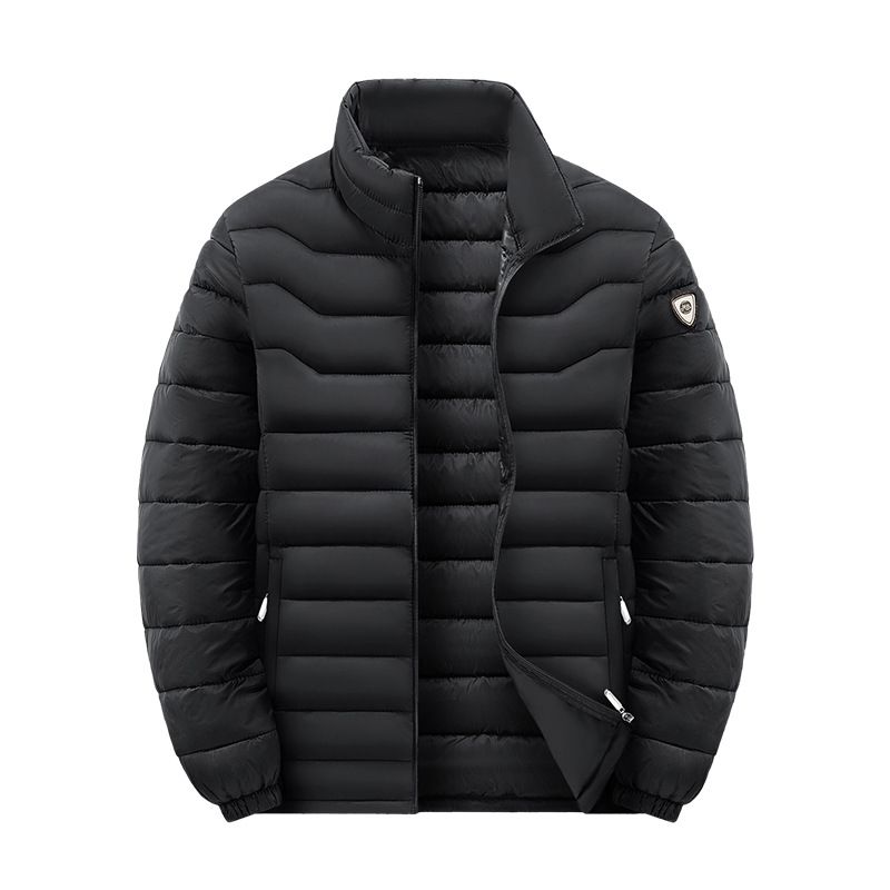 Men's Winter Hooded Puffer Jacket With Fleece Lining, Oversized Fit, Warm & Stylish Coat For Urban Fashion (Black/Grey/Blue)_viptrois.com