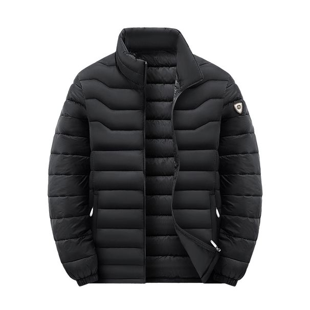 Men's Winter Hooded Puffer Jacket With Fleece Lining, Oversized Fit, Warm & Stylish Coat For Urban Fashion (Black/Grey/Blue)_viptrois.com