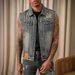 Men's Loose Fit Denim Jacket Autumn New Style Lapel Motorcycle Workwear Top Versatile Guangzhou Xintang_viptrois.com