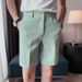 Men's Clothing Solid Color Waffle Shorts New Summer Style Five Point Casual British Thin Suit Pants_viptrois.com
