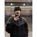 Loom 2025 Japanese Retro Color Block Patchwork Cardigan Jacket Men Women, New Loose Fit Versatile Knitted Sweater For Autumn_viptrois.com
