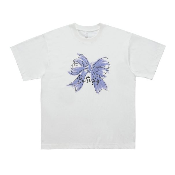 American Style Trendy Brand National Trend Niche Design Butterfly Print Loose Short Sleeve T-Shirt_viptrois.com