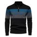 High Quality Fashion Casual Pullover Men's Cotton Stand Collar Half Zipper Splicing Long Sleeve Slim Keep Warm Sweater_viptrois.com