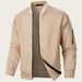 Men's Zip-Up Stand Collar Sweatshirt – Slim Fit Casual Pullover (Solid & Plaid, Lightweight Polyester)_viptrois.com