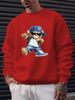 Men's Loose Casual Fashionable Cool Bear Pattern Printed Round Neck Long Sleeved Sweatshirt For Autumn And Winter_viptrois.com