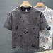Personalized Fashion Printed Design Top Summer New Trend Casual Versatile Short-sleeved Niche Crew Neck Men's Trendy T-shirt_viptrois.com
