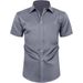 Cross Border Short Sleeved Solid Color Men's Shirt Formal Shirt Free Ironing Men's Clothing Hot Sale_viptrois.com