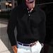 Men's Clothing Lapel Business Button Slim Long Sleeve Slim Fit Long Sleeve Knit Shirt - Business Casual Button Down & Zip Up Styles In Classic Colors_viptrois.com