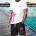 Men's Tropical Print Short Sleeve Shirt - Loose Fit Hawaiian Beach Shirt For Vacation & Summer | Lightweight Breathable Fabric | Casual Resort Wear_viptrois.com