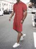Men's Clothing Casual Suits Street Jacquard Irregular Texture Short Sleeved Trousers Two Piece Suits Casual_viptrois.com