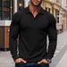 Men's Clothing Men's Classic Casual American Style Polo Shirt With Button-Down Collar, Long Sleeve, Stretch Fabric, Comfort Fit For Autumn_viptrois.com