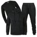 Men's Fleece Tracksuit Set - 220GSM Polyester Hooded Sweatshirt & Jogger Pants, Loose Fit For Casual & Sports_viptrois.com