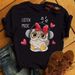 maycar Owl European Size T-Shirt Black Casual T Pattern Cotton Women's Short Sleeve Shirt Kawaii Cartoon_viptrois.com