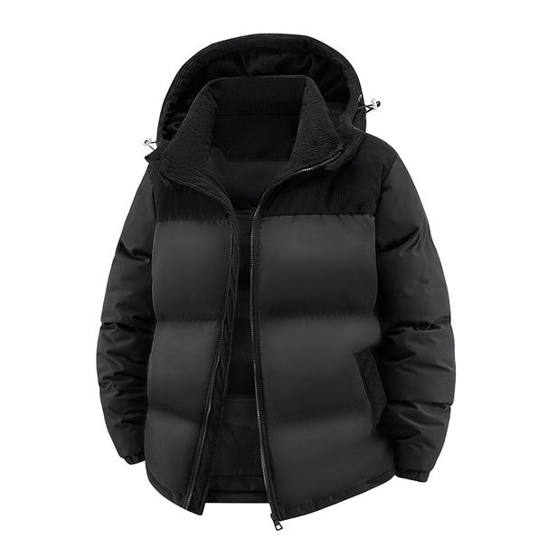 Men's Clothing European Size 2025 Men's Winter Jacket Youth Plus Velvet Thick Warm Trendy Korean Style Hooded Cotton Coat_viptrois.com