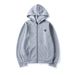 Men's High-Neck Zip Hoodie - 96% Polyester Blend Oversized Streetwear (Black/White/Gray/Pink/Red/Navy, S-XXXL)_viptrois.com