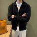 Men's Minimalist High-Neck Zip-Up Knit Sweater - Oversized Long Sleeve Cardigan With Double Zipper, Breathable & Stretchable For Autumn & Winter_viptrois.com
