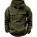 Autumn Winter New Men's Hooded Solid Color Youth Sports Multi Pocket Patch Leather Hoodie Jacket For Men_viptrois.com