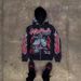 Y2k Retro Streetwear Hoodie With 3d Cartoon Print, Zip-up Oversized Pullover For Hip-hop & Dark Aesthetic Fashion_viptrois.com