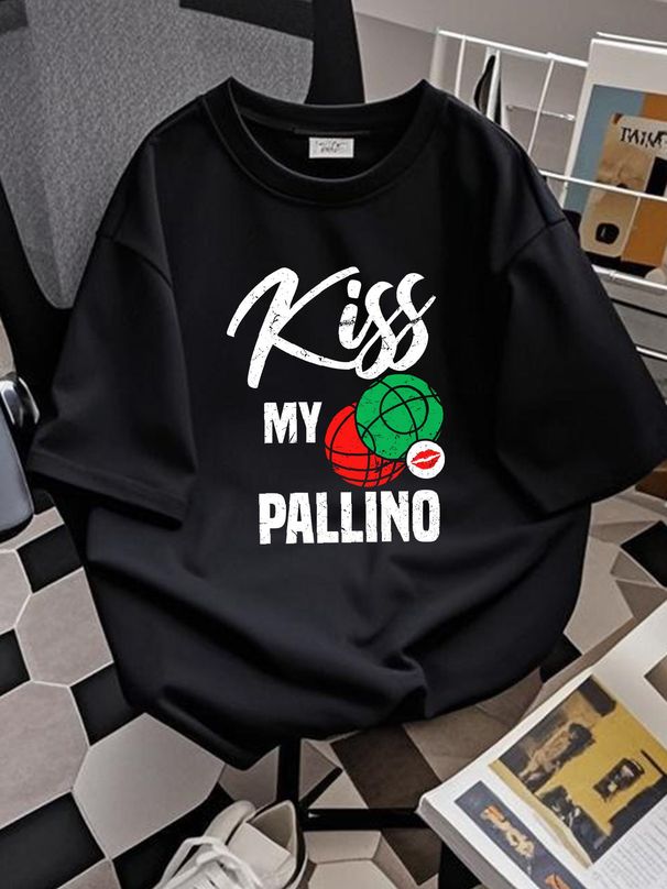 Kiss My Pallino Funny Italian Bocce Ball Player Large Capacity Backpack Print Backpacks Designer Clothes Streetwear Stretched Stylish Homme_viptrois.com
