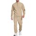 Men's Casual Sportswear Set - Long Sleeve Stand Collar Top & Jogger Pants, Jacquard Design, Outdoor & Streetwear (S-XXXL, Multiple Colors)_viptrois.com