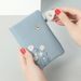 Wallet Card Cases Women's Short Creative Soft Leather Texture Small Wallet Multiple Card Slots Small Daisy Print Coin Purse_viptrois.com