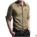 Men's Clothing Cotton Men's Shirt Youth Men's Business Color Pointed Collar Shirt Long Sleeve Shirt Men_viptrois.com