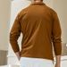 Men’s Classic Long-Sleeve Polo Shirt – Breathable Poly-Cotton Blend, Relaxed Fit For Casual & Smart Wear (S-XXXL, Black/White/Amber)_viptrois.com
