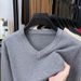 Men's V-Neck Knit Sweater - Solid Color Pullover For Autumn & Winter (Trendy Slim Fit, Versatile Layering Essential)_viptrois.com