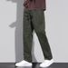 Men's Trendy Straight Leg Cargo Pants Spring/Autumn Fleece Lined Pure Cotton Loose Fit Casual Wide Leg Winter Style_viptrois.com